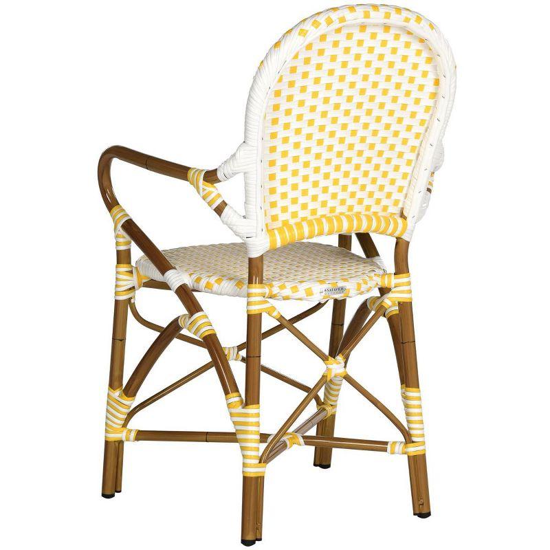 Coastal Cottage Yellow & White PE Wicker Armchair Set