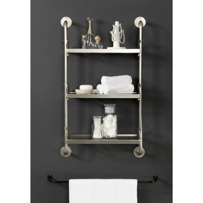 Kate & Laurel All Things Decor 18"x30" Marit Three-Tier Wall Shelf Silver
