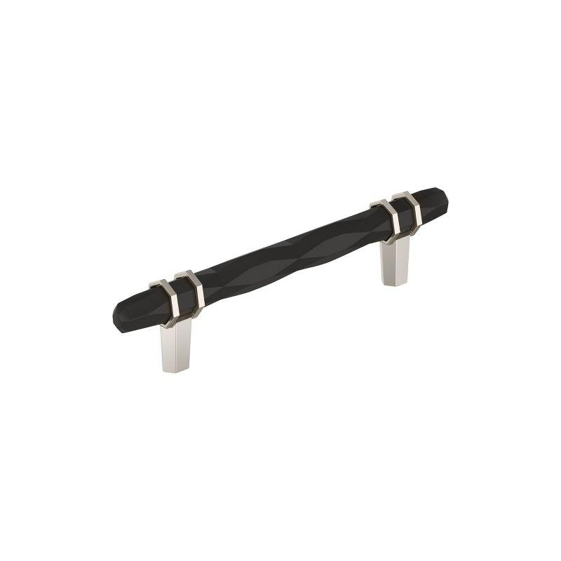 Amerock London 5-1/16 inch (128mm) Center-to-Center Black Bronze/Polished Nickel Cabinet Pull