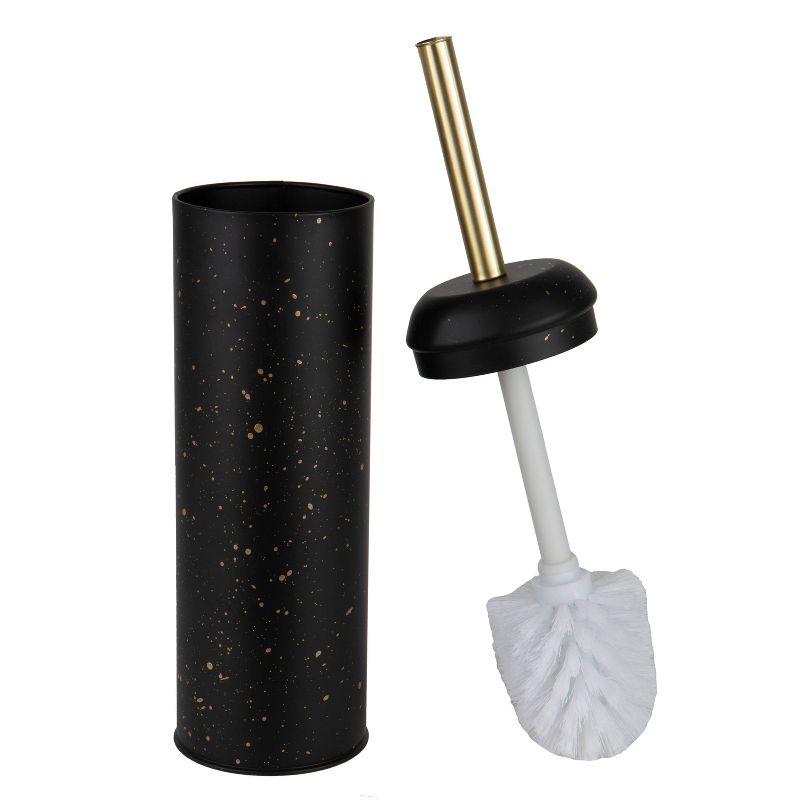 Black Speckled Metal Toilet Brush and Holder Set