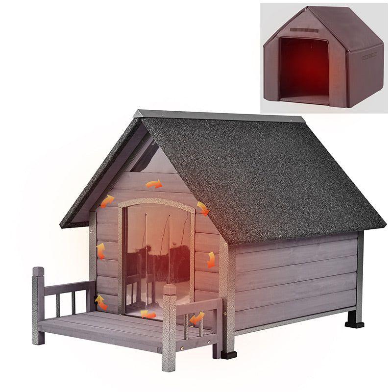 Aivituvin-AIR81-IN Medium Insulated Dog House Gray 32.9"(L) x 45" (W) x 32.6"(H)