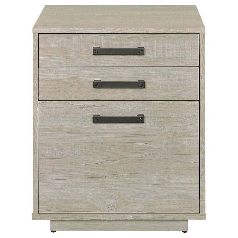 Coaster Loomis Modern 3 Drawer Wood File Cabinet Whitewashed Gray