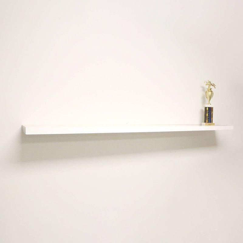 InPlace 60" White MDF Floating Wall Shelf with Wood Veneer