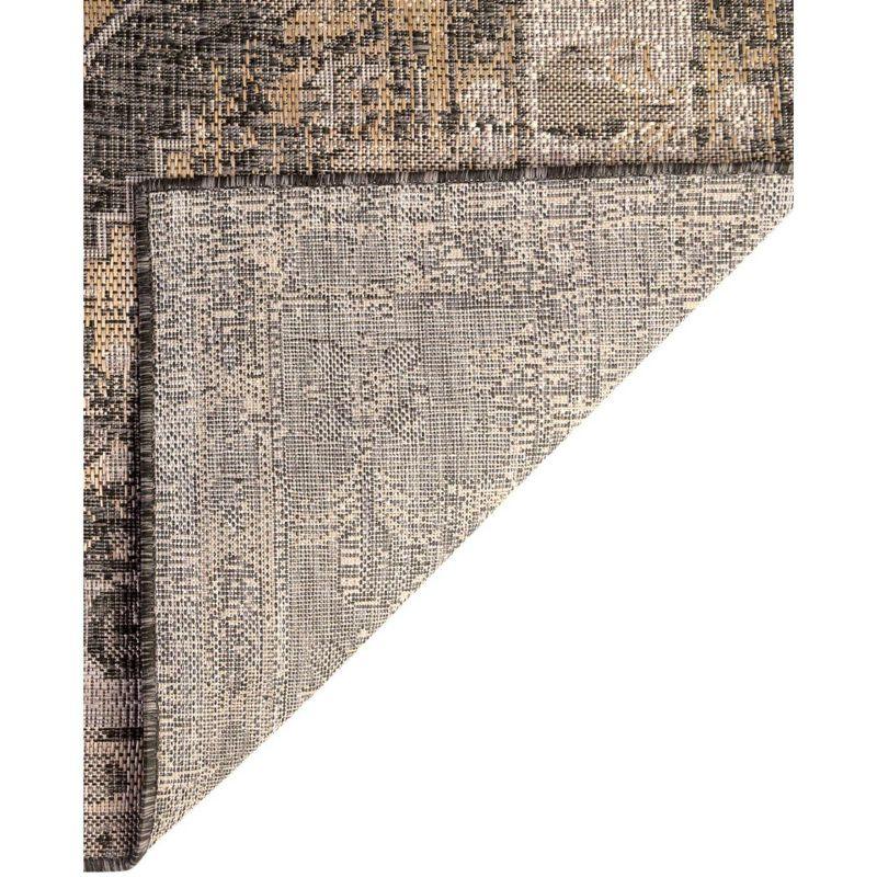 Unique Loom 9' 0 x 12' 0 Rectangle Indoor/Outdoor Traditional Charcoal Area Rug