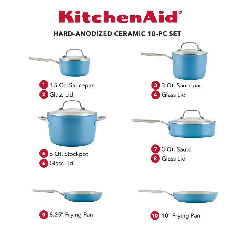 KitchenAid ® Blue Velvet Hard-Anodized Ceramic Non-Stick 10-Piece Cookware Set