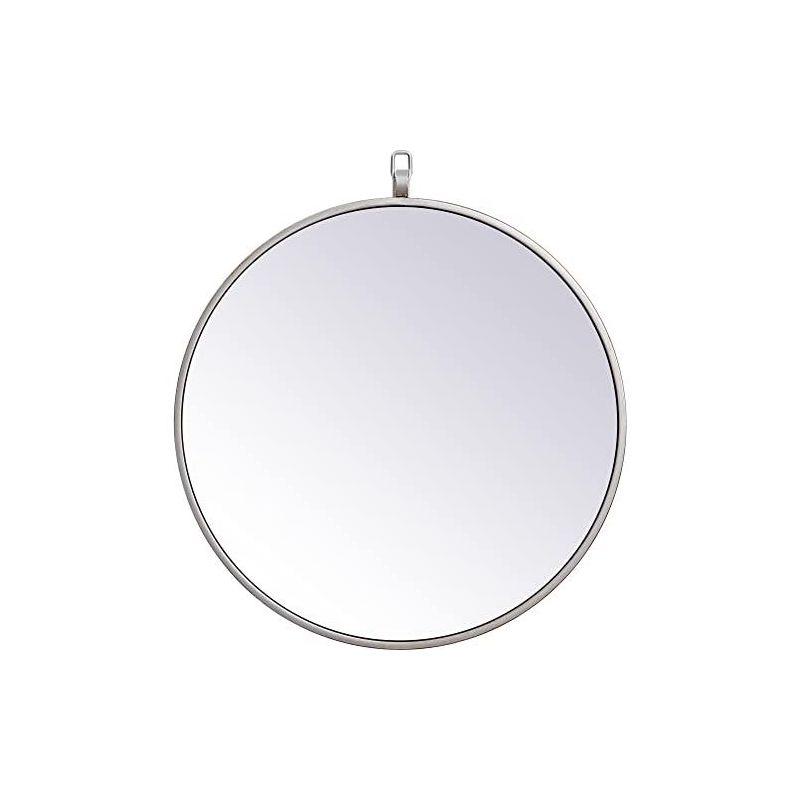 Cassie Metal/Manufactured Wood Round Wall Mirror