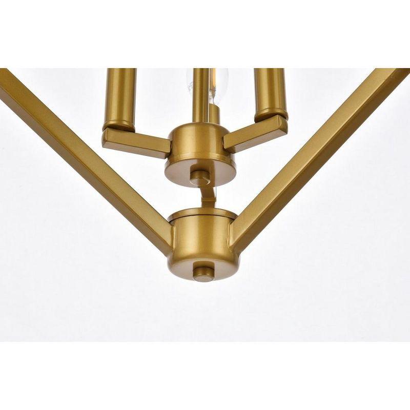 Elegant Lighting Irina 3 lights pendant in brass