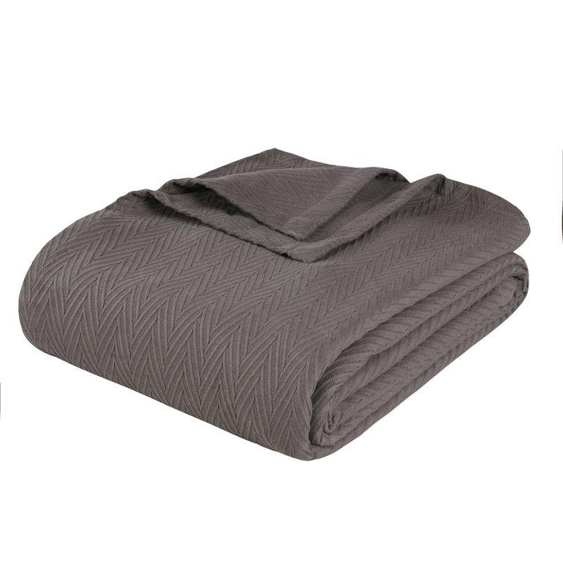 Charcoal Chevron Full/Queen Cotton Thermal Blanket