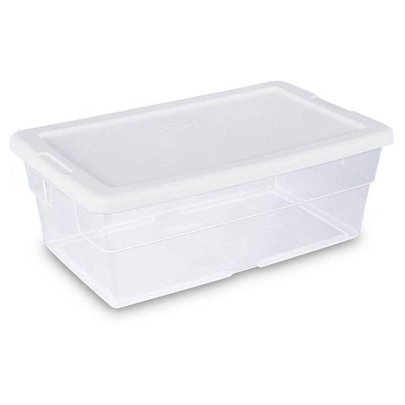 Sterilite 16 Qt Clear Plastic Secure Latching Storage Containers, 12 Pack & 6 Quart Lidded Storage Tote for Home and Office Organization, 24 Pack