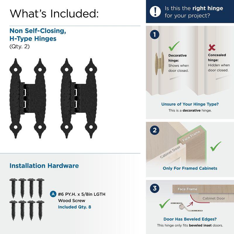 Amerock Decorative Non Self Closing Cabinet Hinge for Offset Cabinet, 2 Pack