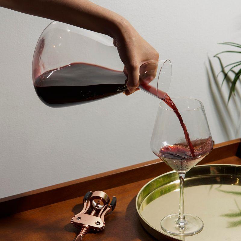 Viski Rolling Wine Decanter Set of 1 - Modern Crystal Wine Decanter for Red or White Wine, Stunning Gift - 75 oz, Clear Finish