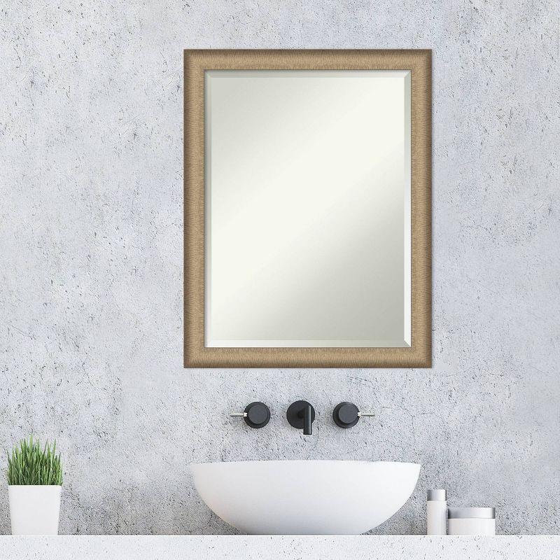 Elegant Brushed Framed Bathroom Vanity Wall Mirror - Amanti Art