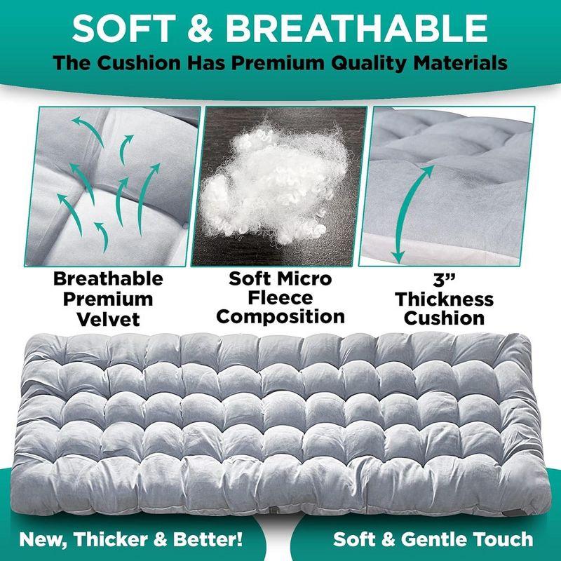 Zone Tech Outdoor Camping Cot Pads Mattress - Comfortable Thicker Cotton Sleeping Cot Lightweight Waterproof Bottom Pad Mattress Gray 2 Pack