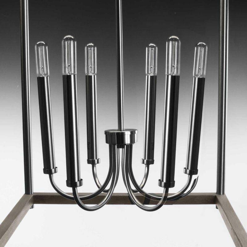Progress Lighting Fontayne 6-Light Chandelier, Antique Bronze, Candelabra Lights, Steel, Dry Rated, Rustic Farmhouse, Modern Farmhouse, Urban