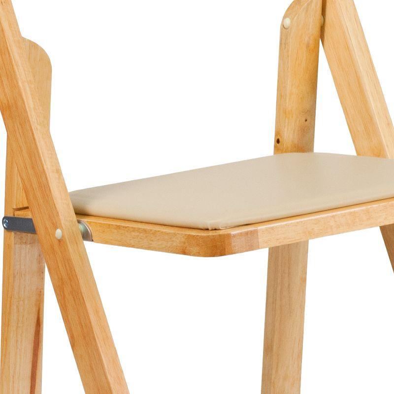 Elegant Beechwood Folding Chair with Detachable Vinyl Seat