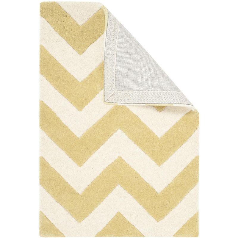 Chatham CHT715 Tufted Indoor Area Rug - Light Gold/Ivory - 5'x5' - Safavieh