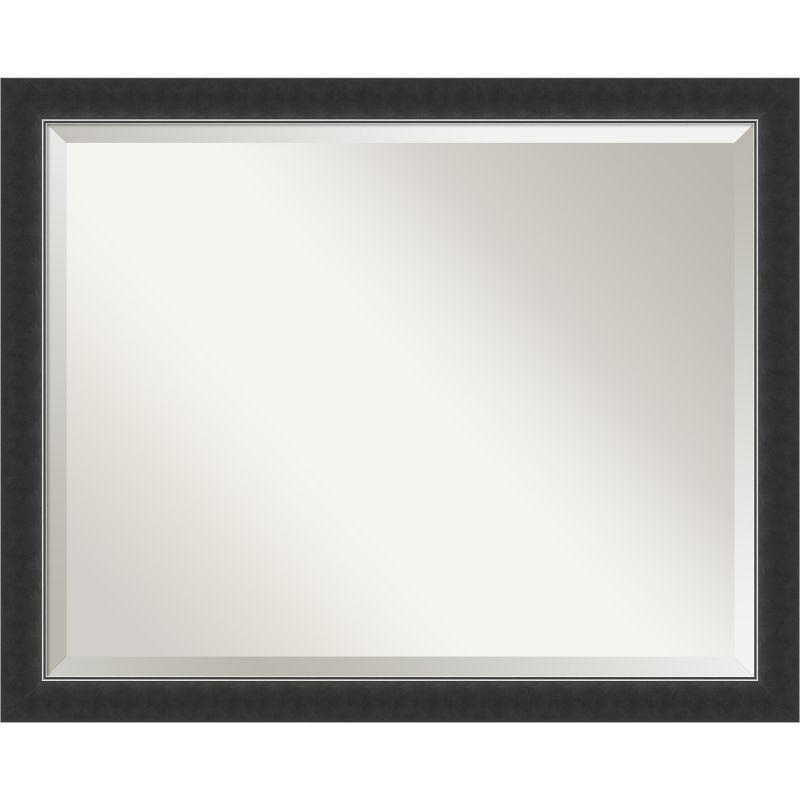 Nero Black Beveled Wood Rectangular Bathroom Vanity Mirror