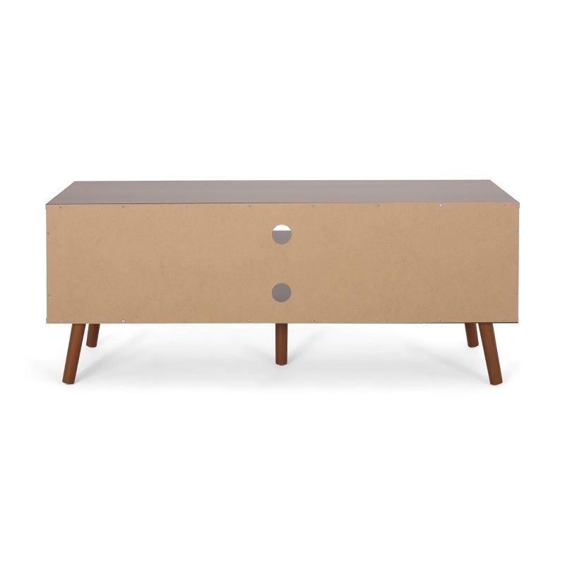 GDFStudio Zapara 47.25" Wooden TV Stand with 2-Cabinets, Walnut and White