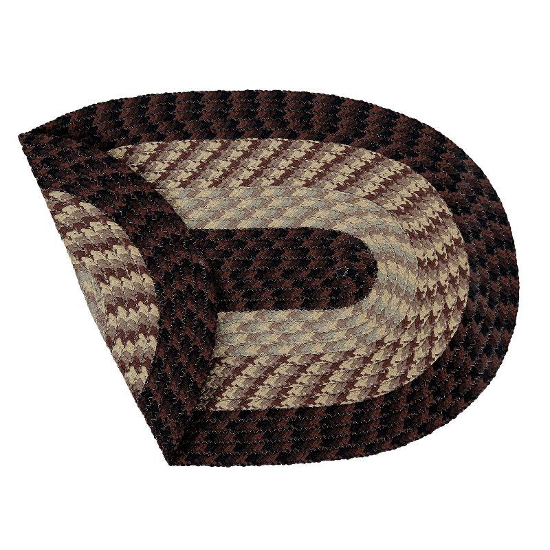 48" x 72" Alpine Collection Chocolate Stripe Reversible Indoor Area Utility Oval Rug - Better Trends