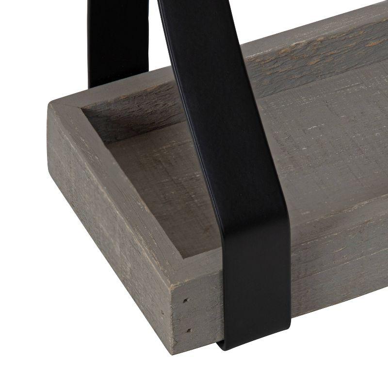 2pc Sudbury Wood and Metal Wall Shelf Set Gray - Kate & Laurel All Things Decor: Rustic Display Storage, Open Shelves