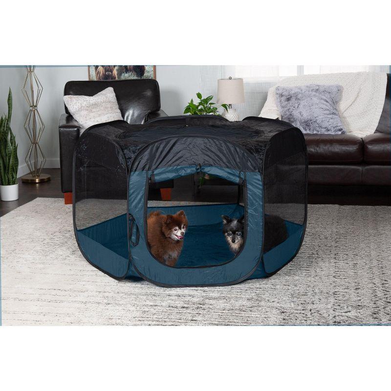 6 Panel Mesh Pet Playpen With Door