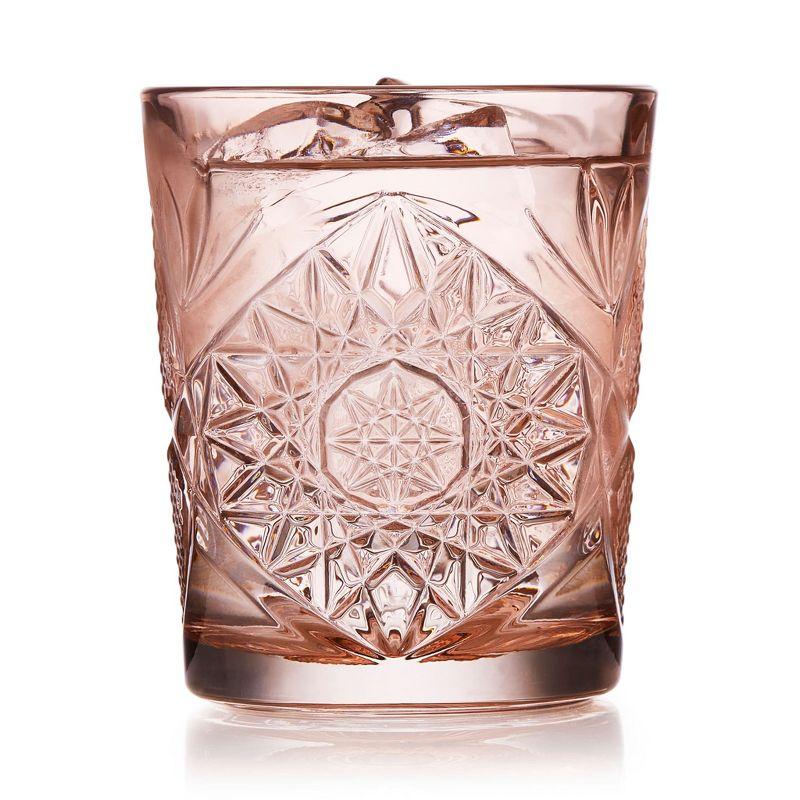 Libbey Hobstar Rose Double Old Fashioned Glasses, 12-Ounce (Set of 4)