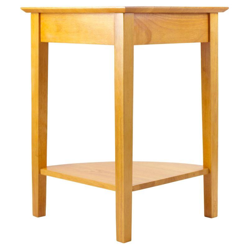 Studio Corner Table Honey - Winsome: Rounded Accent, Shelf Storage, Wood Construction