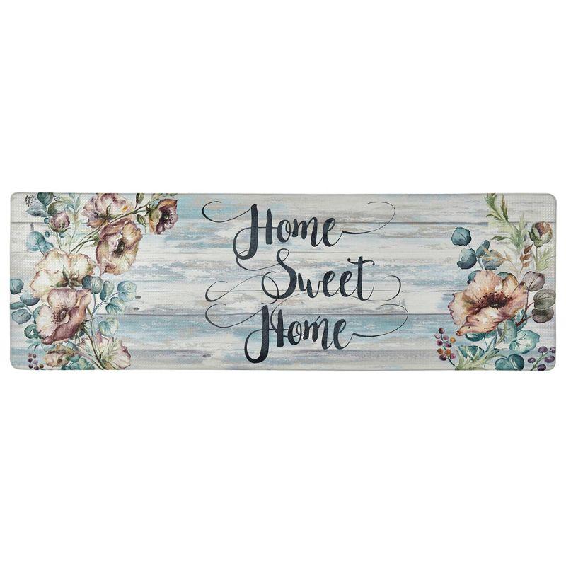 Home Sweet Home Floral Anti-Fatigue Kitchen Mat, 17.5" x 55"