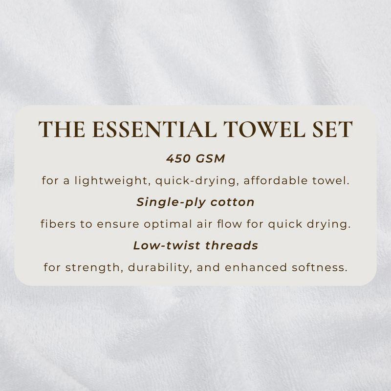 100% Cotton Quick-Dry Everday Towel Set - Great Bay Home (6 Piece Set, White)