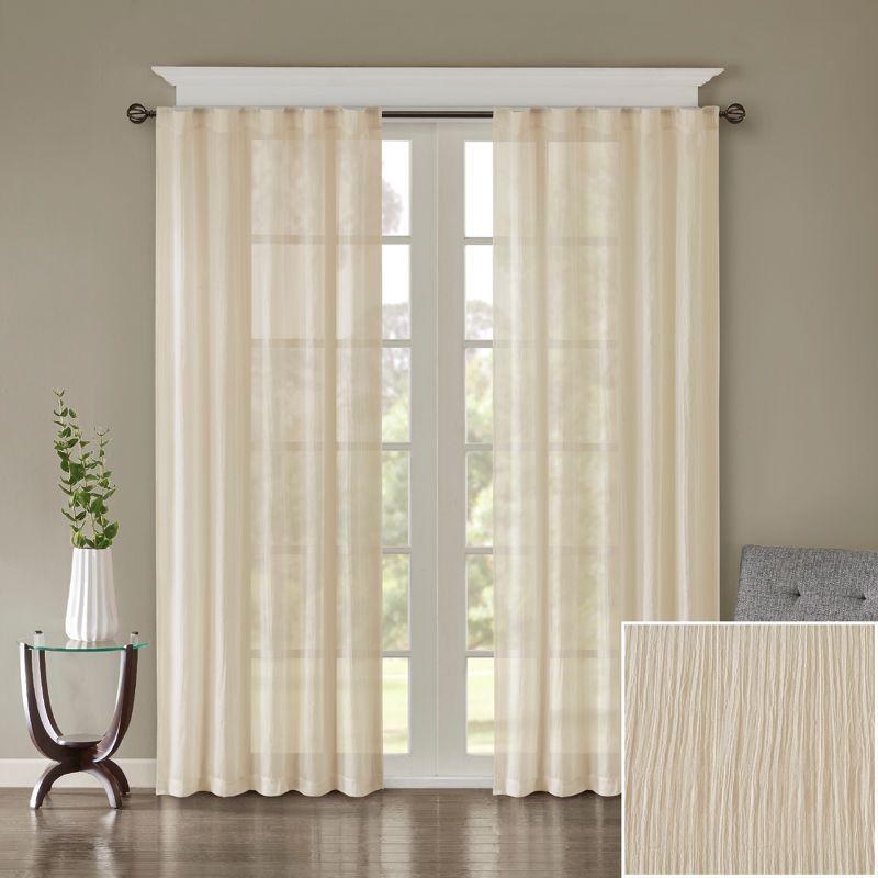 Madison Park Harper Solid Crushed Curtain Panel Pair (Set of 2)