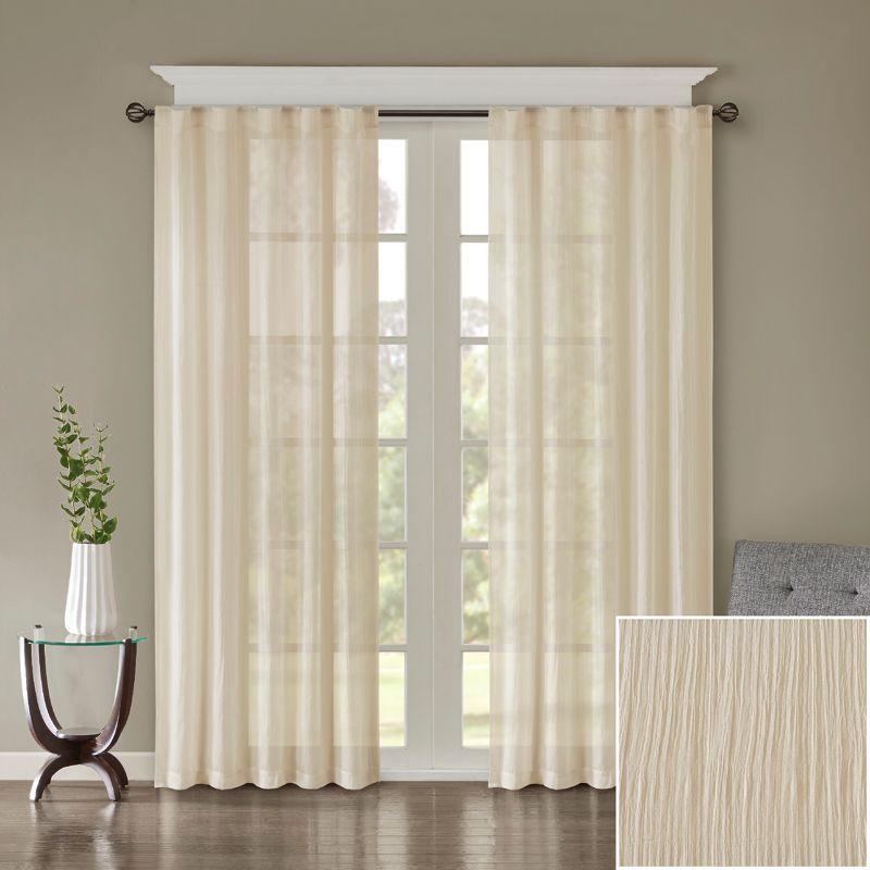 Harper Solid Crushed Curtain Panel Pair