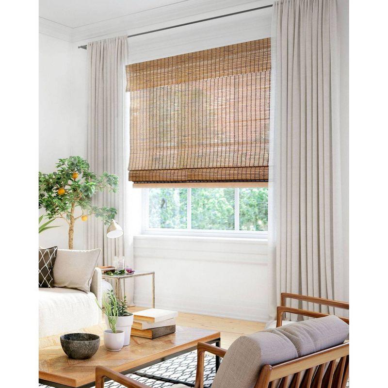 39"x64" Chicology Light Filtering Bamboo Roman Curtain Shade Beaver Brown