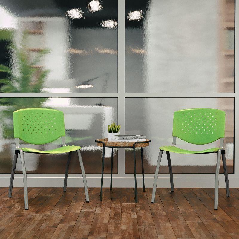 Flash Furniture Memphis 880 lb. Capacity Plastic Stack Chair with Powder Coated Frame