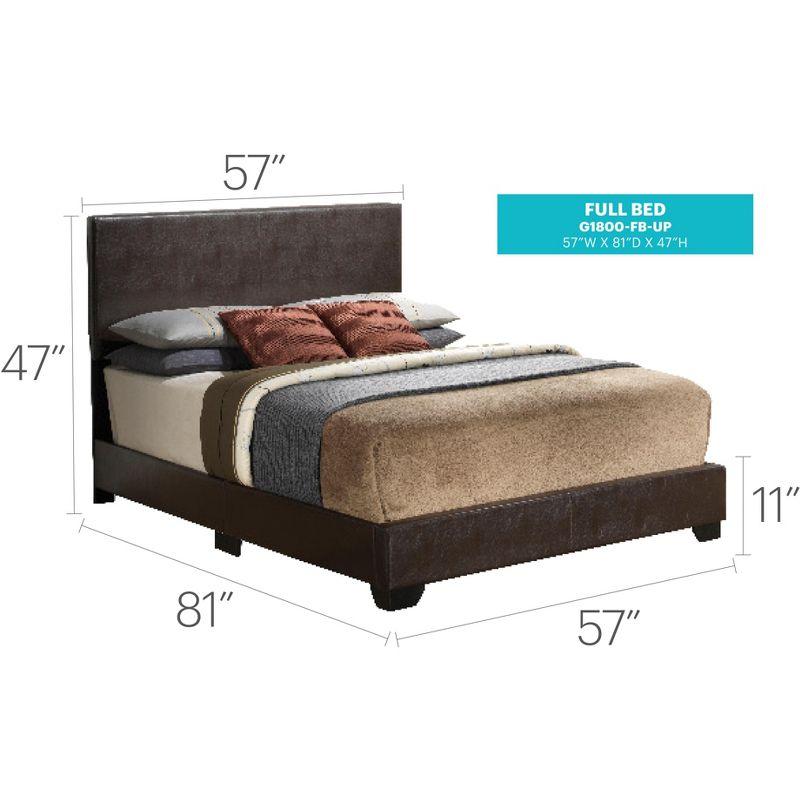 Passion Furniture Aaron Cappuccino Upholstered Full Panel Bed
