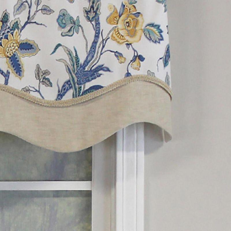 RLF Home Gianna Glory Floral Cotton Scalloped 50'' W Window Valance