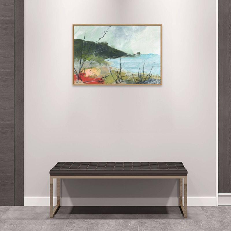 33" x 23" Wandering No 2 by Jan Weiss Framed Canvas Wall Art Print - Amanti Art: Modern Lithograph, Polystyrene Frame