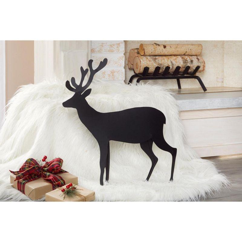 Black Metal 22" Tabletop Deer Silhouette Decor