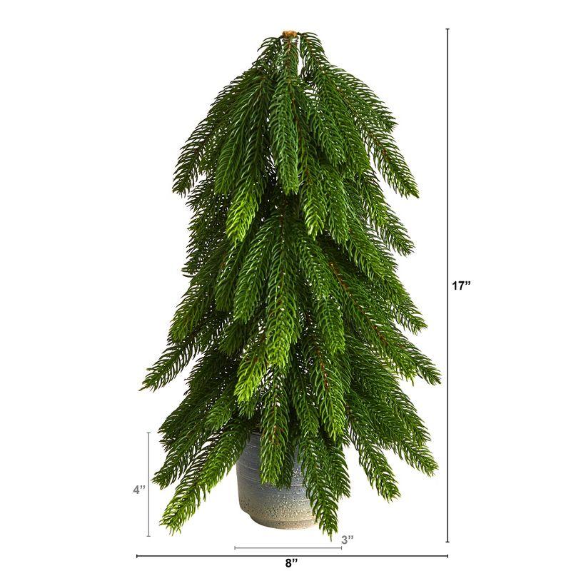 Nearly Natural 17-in Christmas Pine Artificial Tree in Decorative Planter