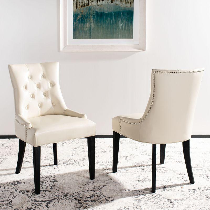 Abby 19''H Tufted Side Chairs (Set of 2)- Flat Cream - Safavieh