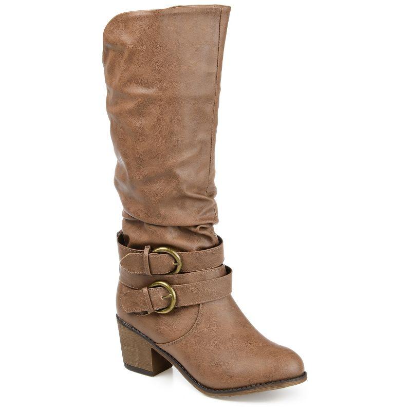 Journee Collection Wide Width Wide Calf Women's Late Boot Taupe 8 W
