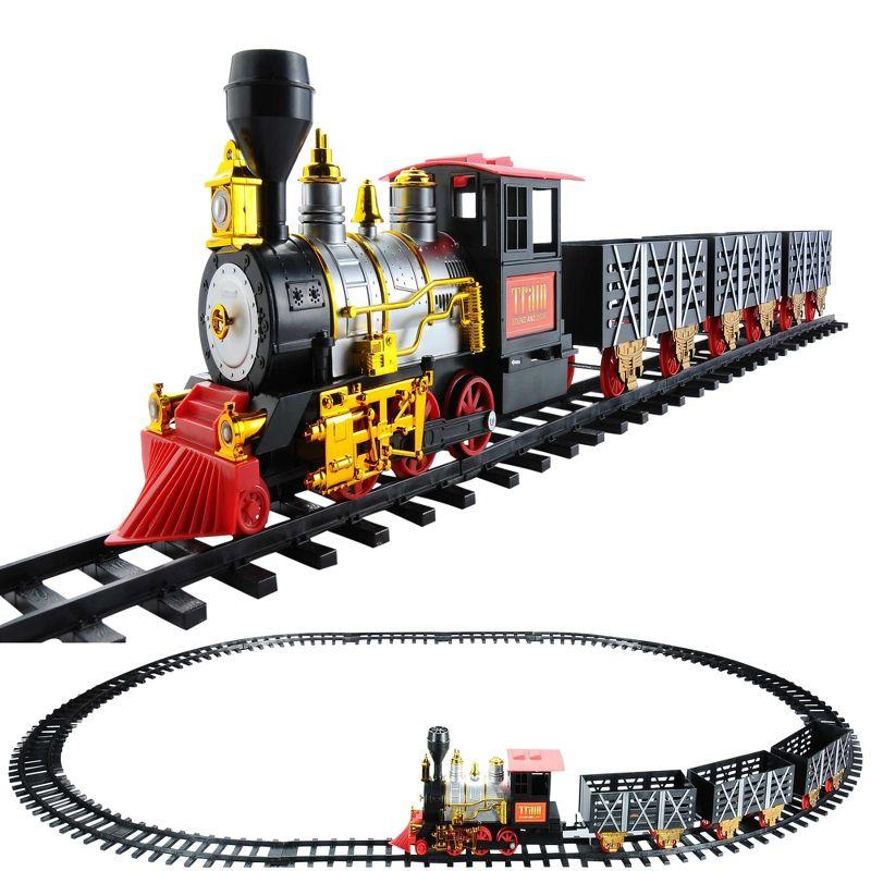 Northlight Animated Smoky Christmas Train Set with Sound and Light - Black and Red - 20 -Piece