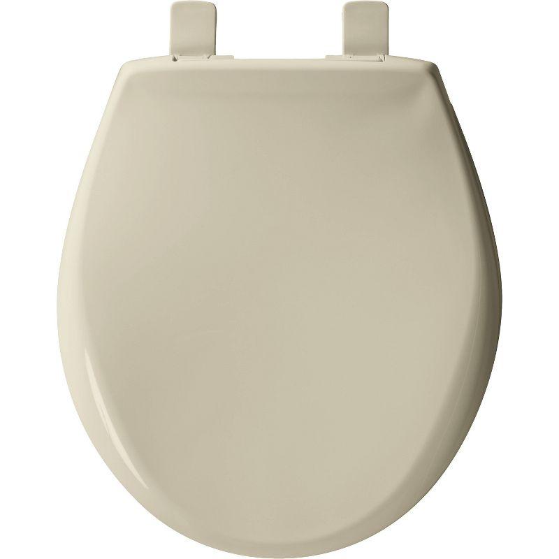 Mayfair by Bemis Affinity Soft Close Round Plastic Toilet Seat with Easy Cleaning and Never Loosens Bone