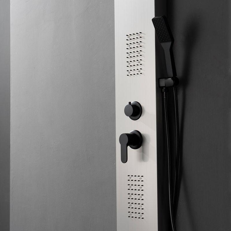 BWE 2-jet rain shower panel system with waterfall shower head and shower wand with LED light