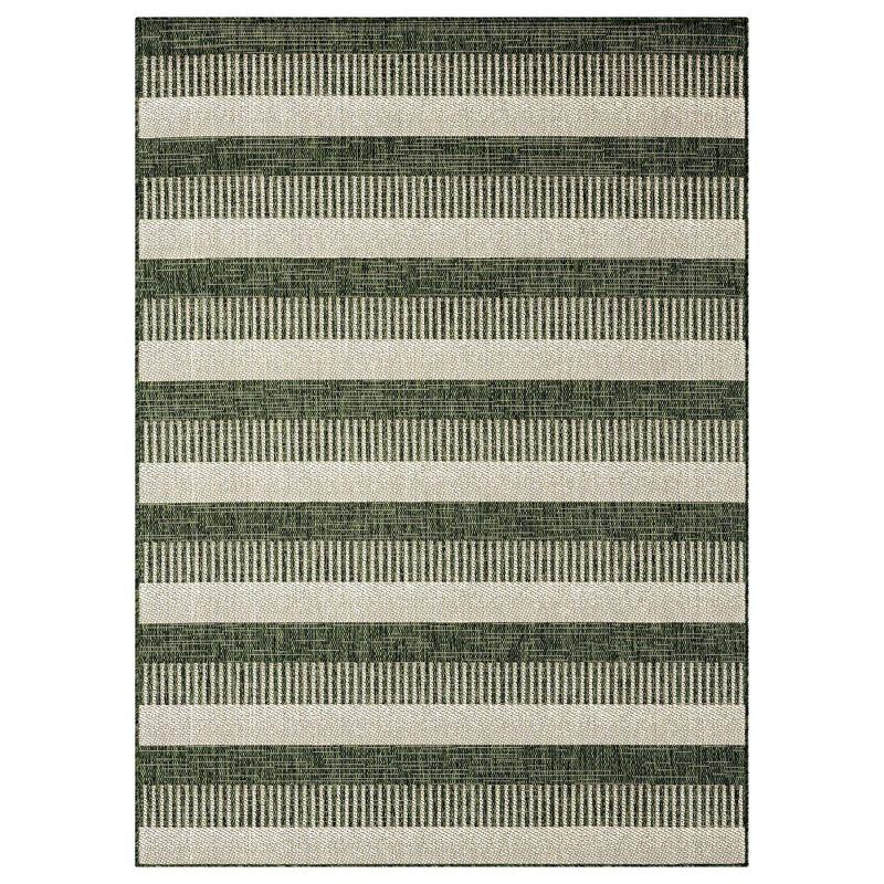 Nicole Miller Striped Light Green/Ivory Indoor / Outdoor Area Rug