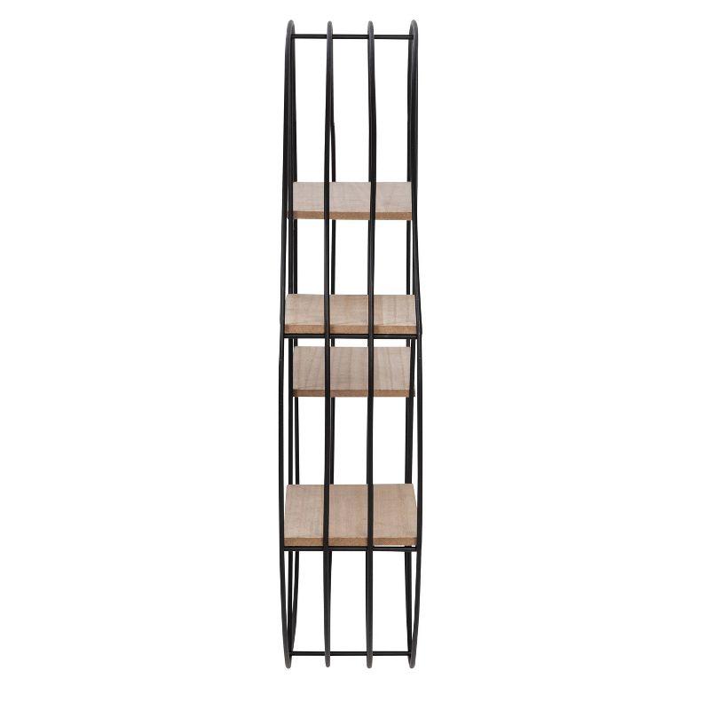 Honey-Can-Do Round Metal and MDF Wall Shelf Black: 4-Tier Hanging Shelves, Decorative Round Shelving, 20lb Capacity