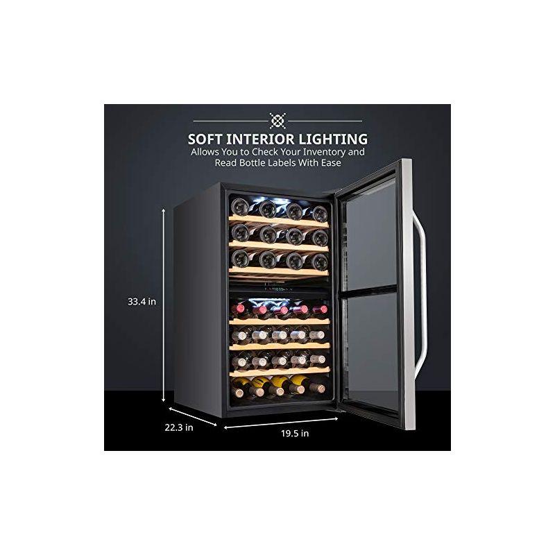 Ivation 43 Bottle Stainless Steel Dual Zone Wine Cooler