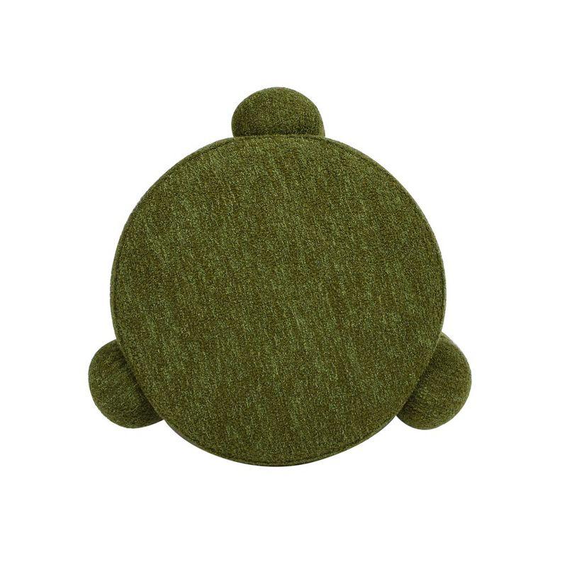 Jennifer Taylor Home Hugo 20.5" Round Fully Upholstered Ottoman, Moss Green Boucle