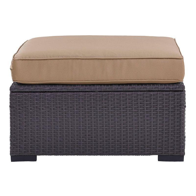 Biscayne Brown Mocha Resin Wicker Outdoor Ottoman