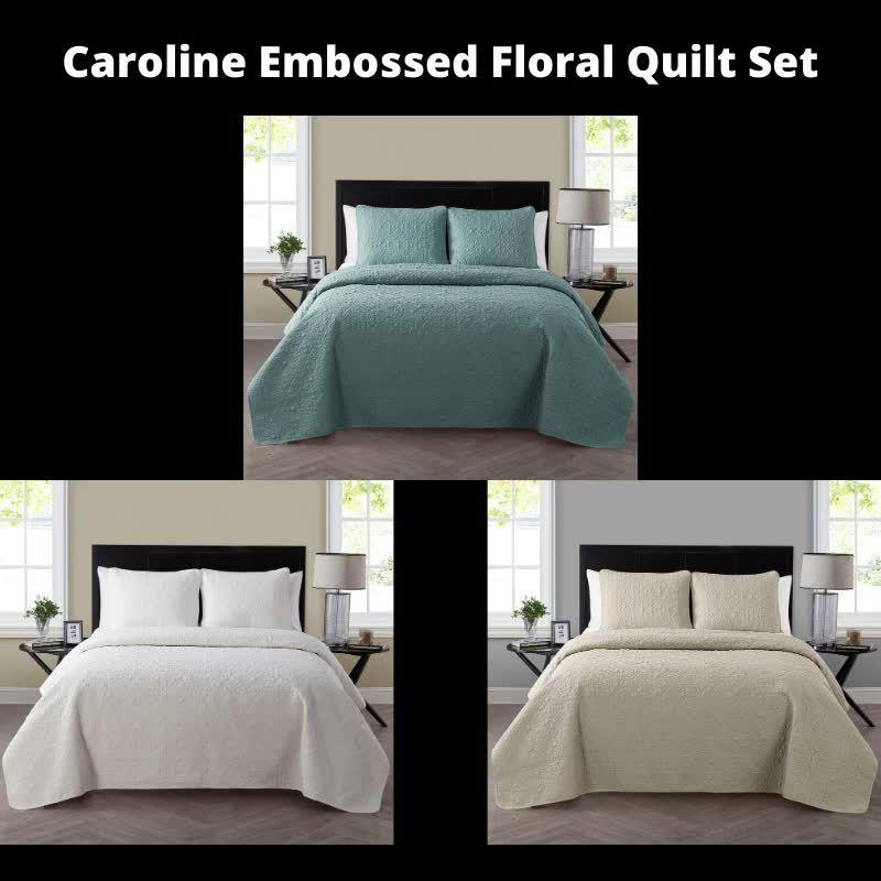 VCNY Caroline Embossed Quilt Set