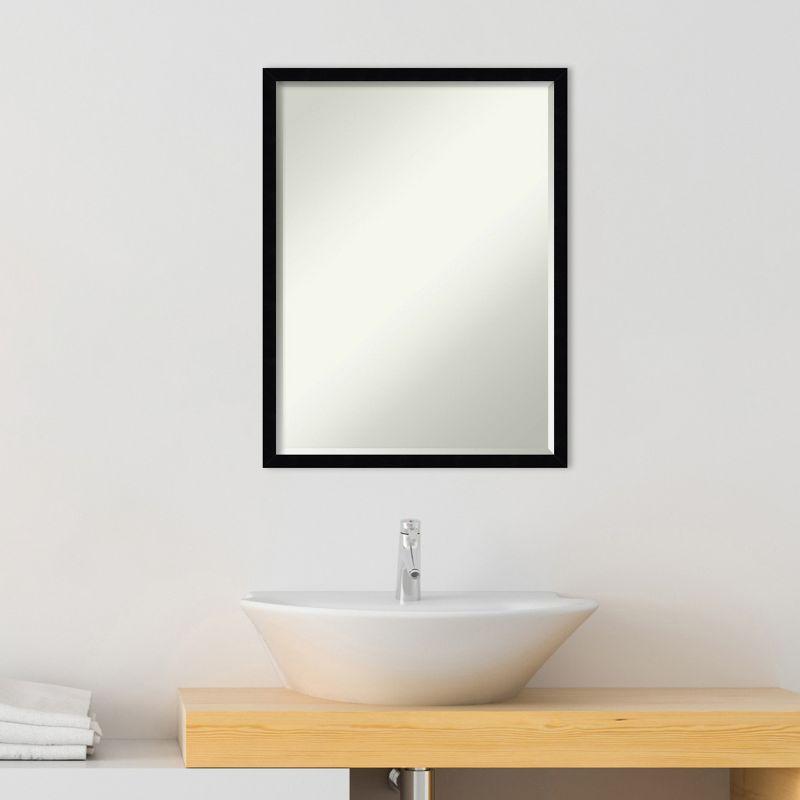 Amanti Art Svelte Petite Bevel Wood Bathroom Wall Mirror